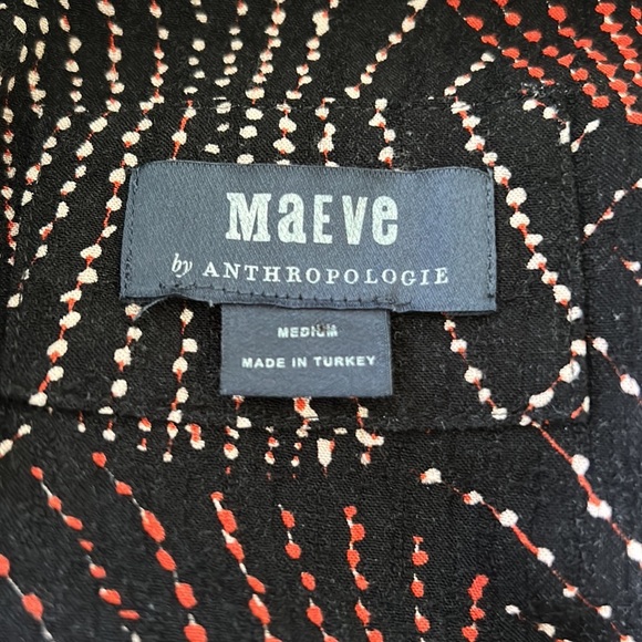 Anthropologie Maeve Tania Black Printed Tiered Rayon Tunic Dress - M - Picture 12 of 15